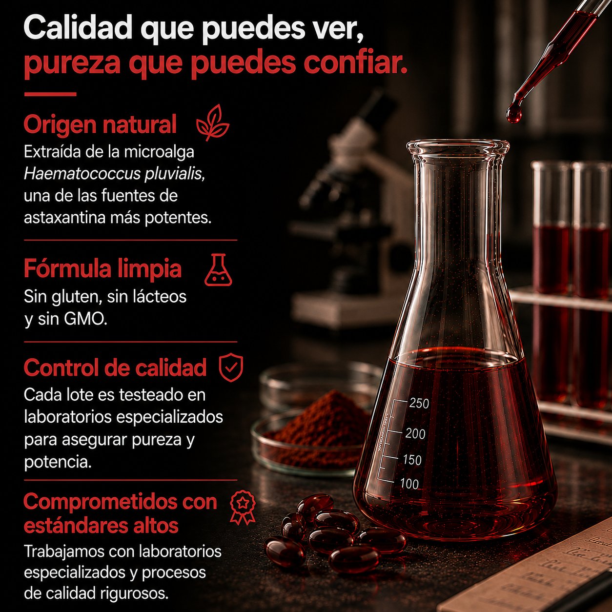 Astaxantina Premium 12 MG | Extracto Natural de Microalgas.