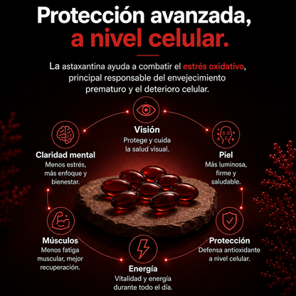 Astaxantina Premium 12 MG | Extracto Natural de Microalgas.